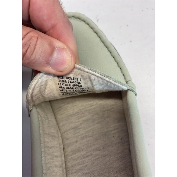 My Slippers by My Pillow Moccasins Mint Green‎ Leather  Womens 9M - Picture 9 of 10